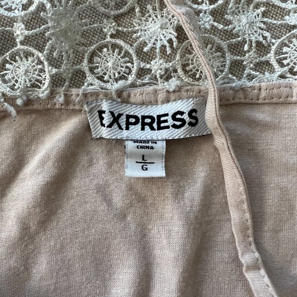 Express Spaghetti Strap Lace Racerback Tank in Cream Sz L - Picture 5 of 7